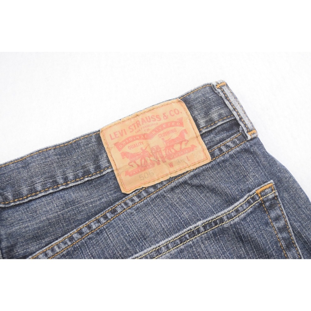 Levi's 505 Regular Fit Straight Leg Denim Blue Jeans‎ Mens Size 36 x 30